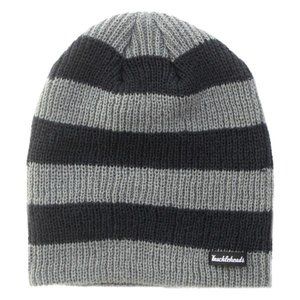 kids. grey and black striped Beanie.